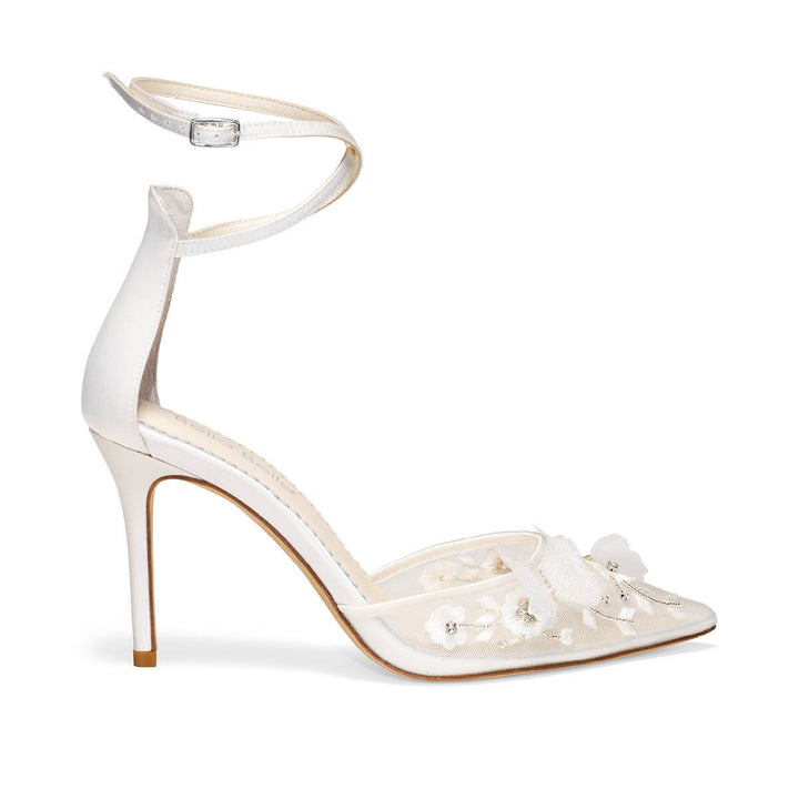 Ivory Butterfly Heels, Garden Party Shoes - Main Image