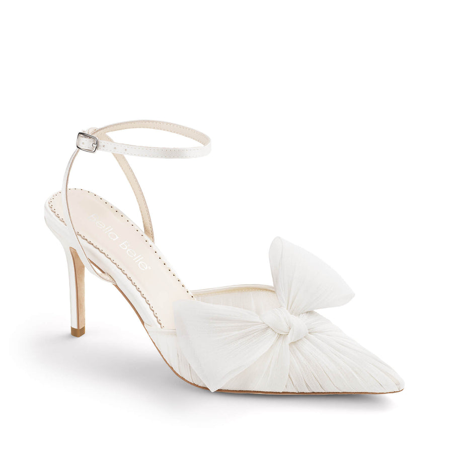 jules Statement Bow Bridal Shoes with Ankle Strap
