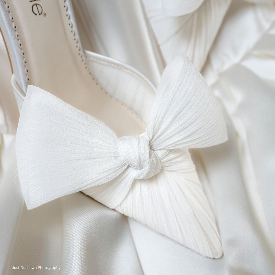 jules Statement Bow Bridal Shoes with Ankle Strap