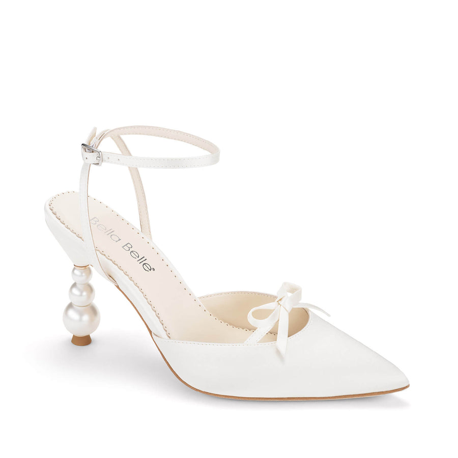 lumi Pearl Bridal Pumps with Petite Bow
