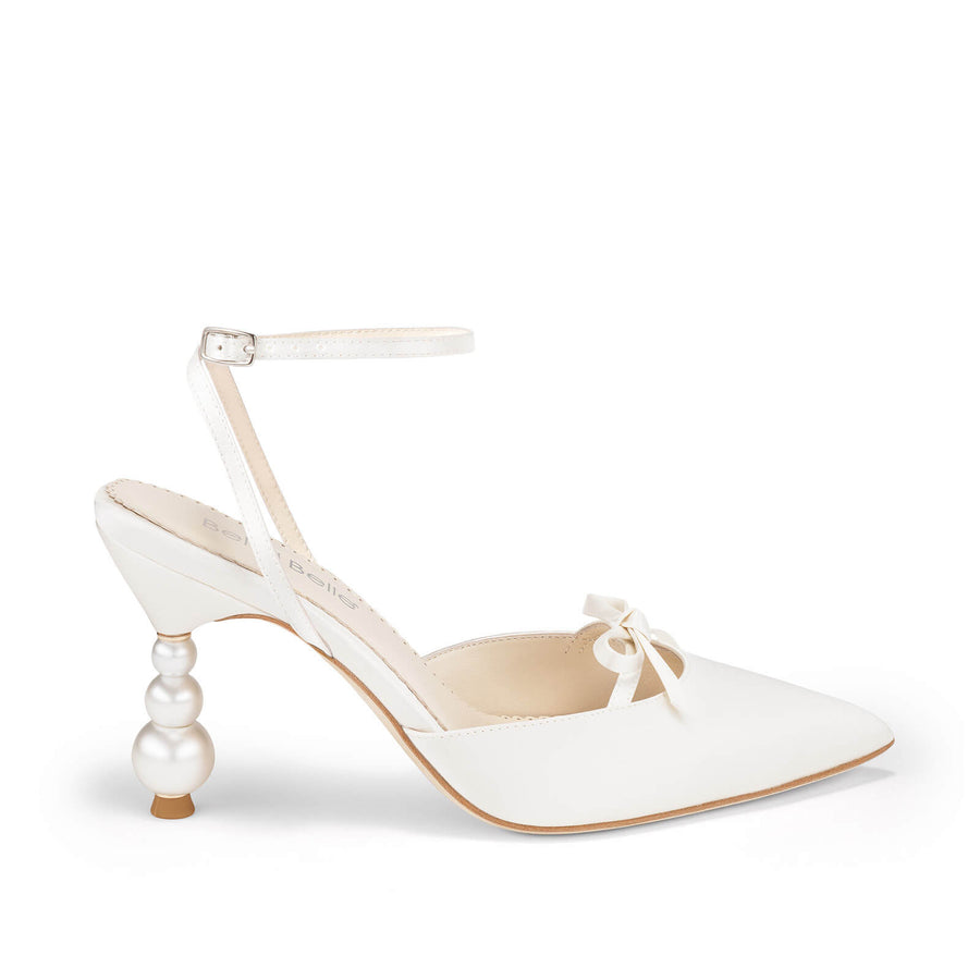 lumi Pearl Bridal Pumps with Petite Bow