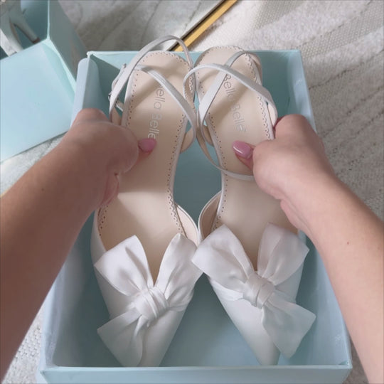 Bella Belle Ryan Pointed Toe Wedding Heels with Bow