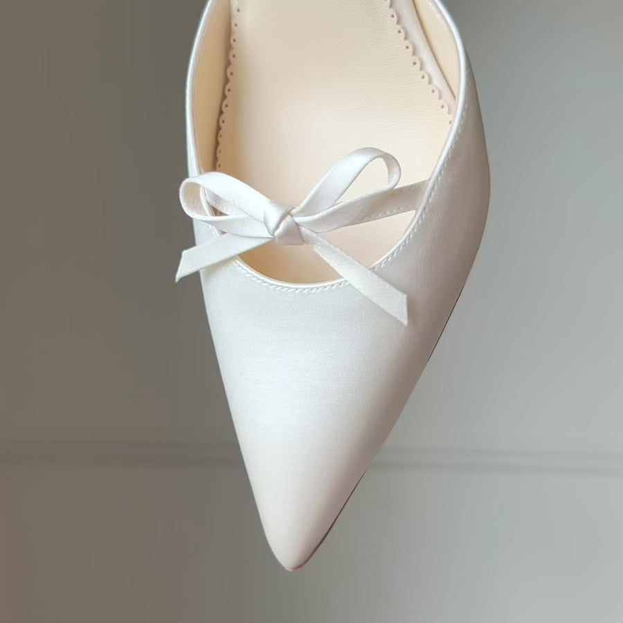 Lumi Pearl Bridal Pumps with Petite Bow