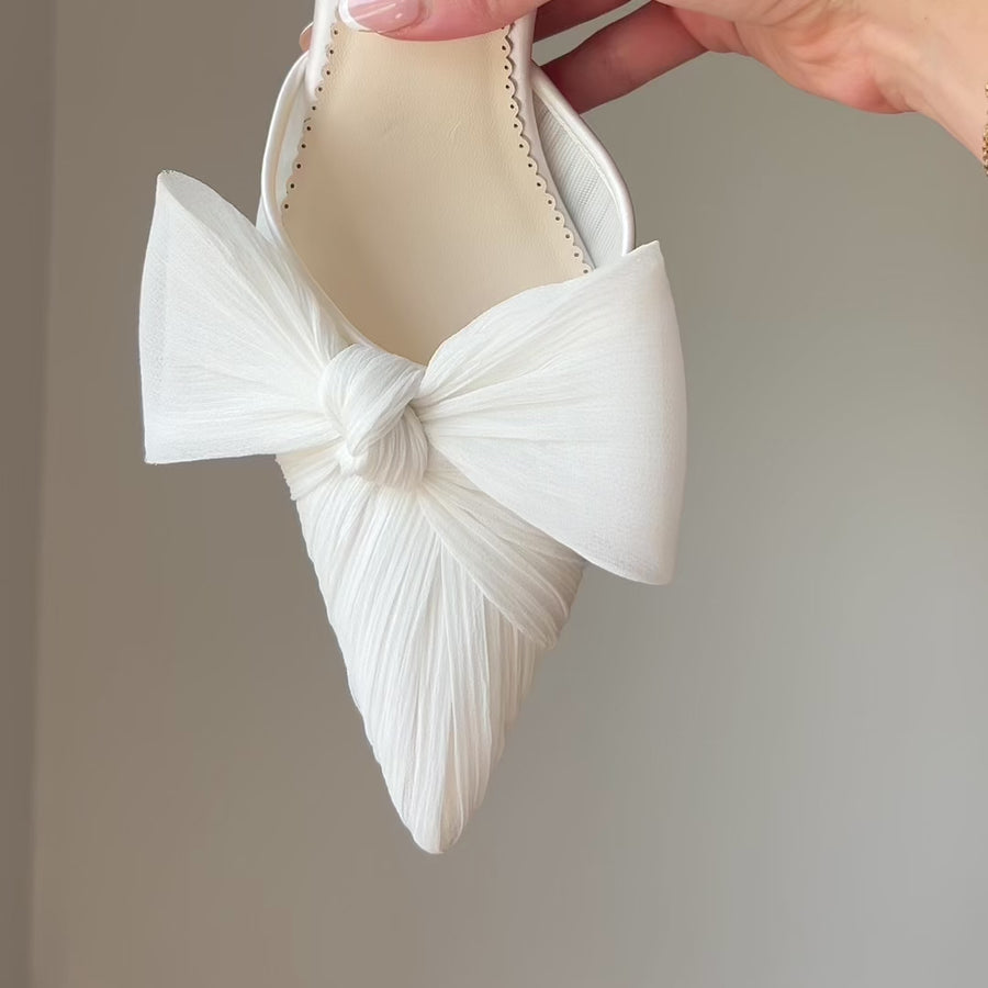 Jules Statement Bow Bridal Shoes with Ankle Strap