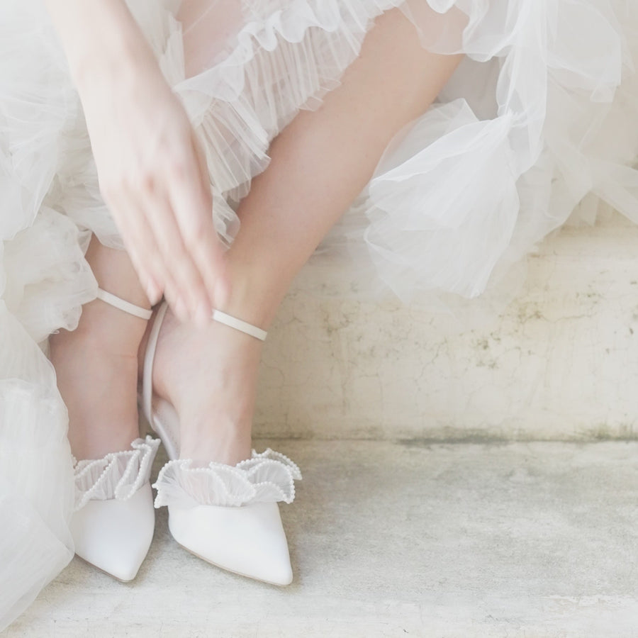 Bella Belle Blaire Double Ankle Strap Ruffle High Heel Shoes