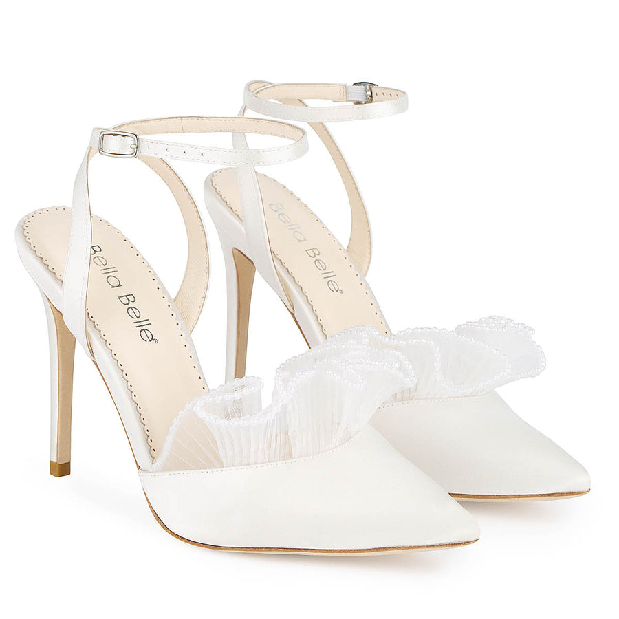 Bella Belle Blaire Double Ankle Strap Ruffle High Heel Shoes