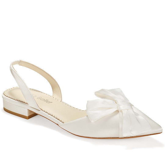 Bella Belle Reilly Slingback D’Orsay Bridal Flats with Bow