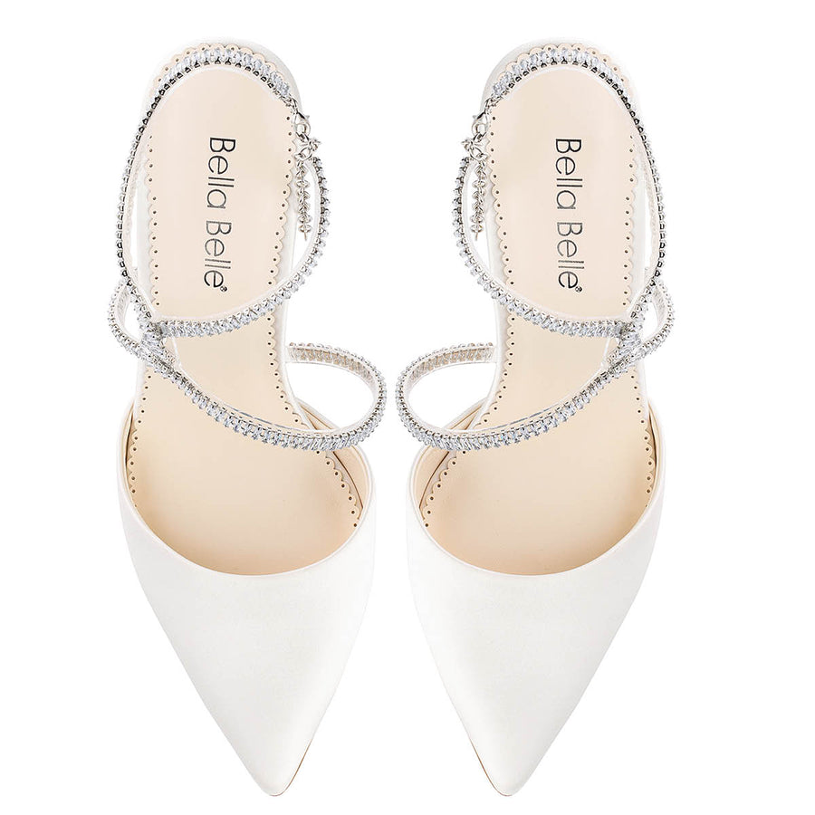 Bella Belle Sidney Ivory Crystal Strappy Heels