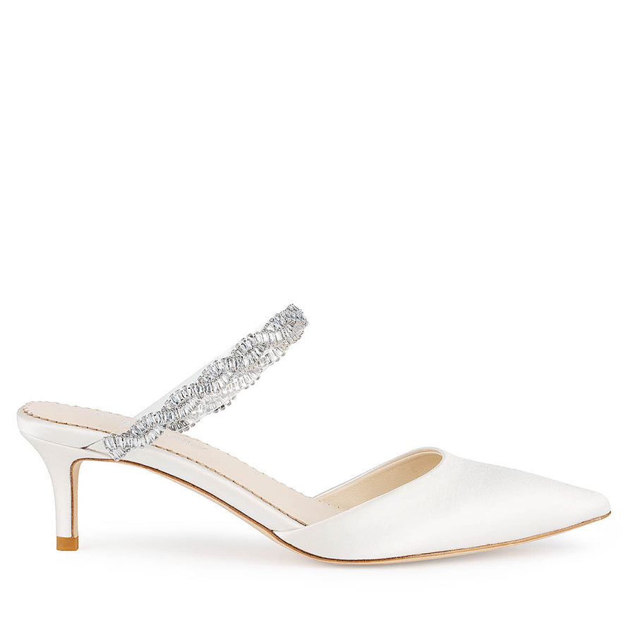 Bella Belle Wren Crystal Braid Kitten Heel Mules