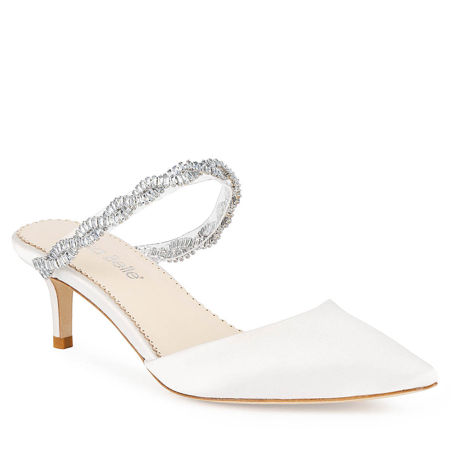 Bella Belle Wren Crystal Braid Kitten Heel Mules