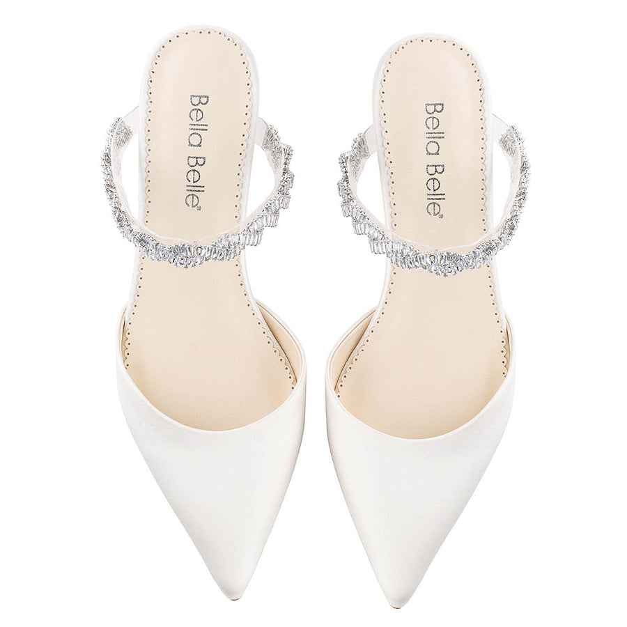Bella Belle Wren Crystal Braid Kitten Heel Mules