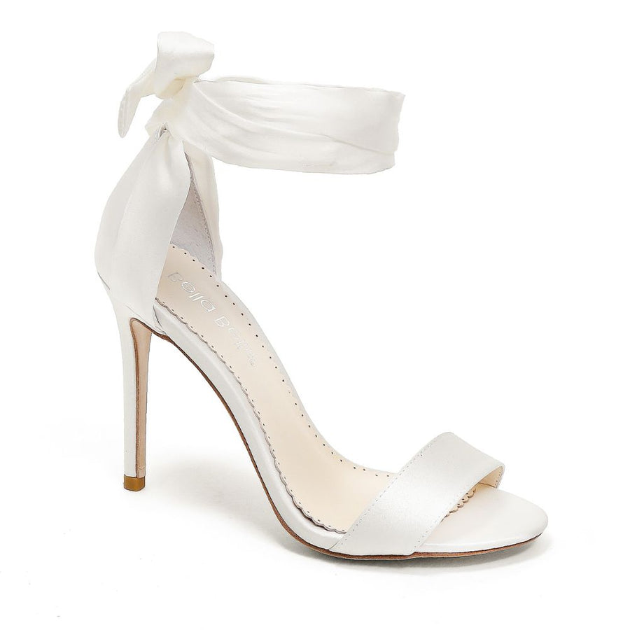 Bella Belle Shoes Anna Ivory Wedding Ankle Tie Shoes Bridal Strappy Heel