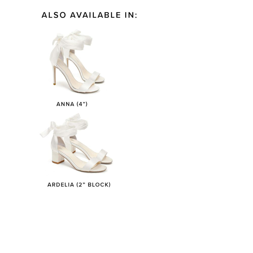 Strappy Stiletto Wedding Shoes with Ankle Ribbon - Anna