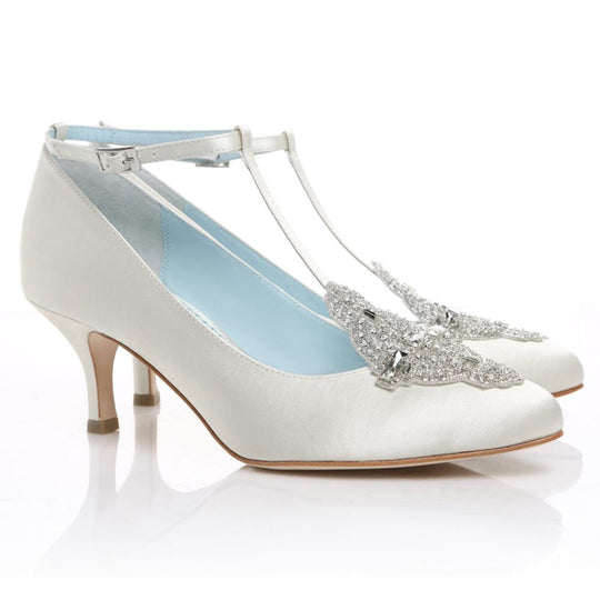 Bella Belle Shoes Annalise White Art Deco Wedding Shoes