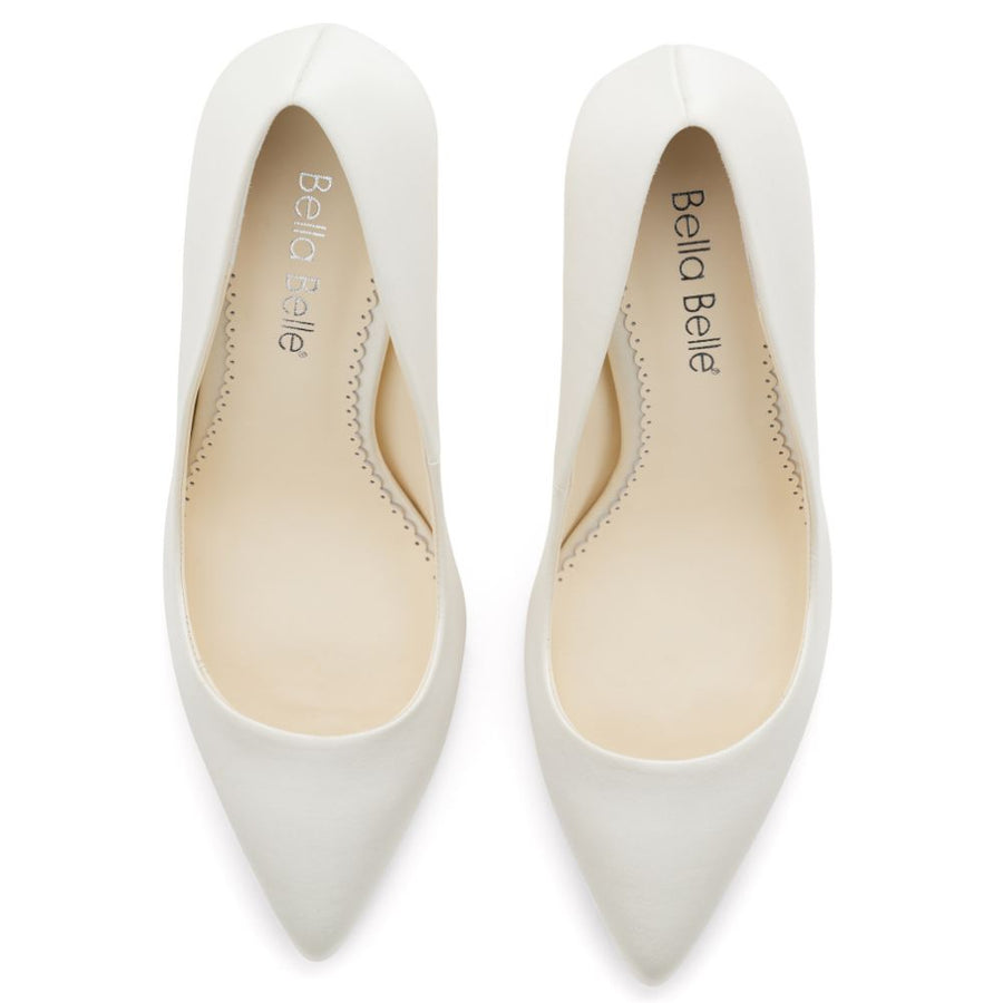Bella Belle Shoes Audrey Ivory Pump with Pearl and Crystal Heel