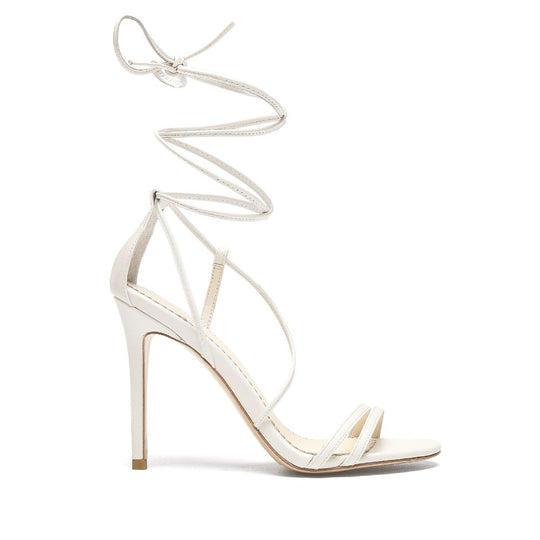 Bella Belle Shoes Blake Strappy Ivory Lace Up Heel Tie Sandals