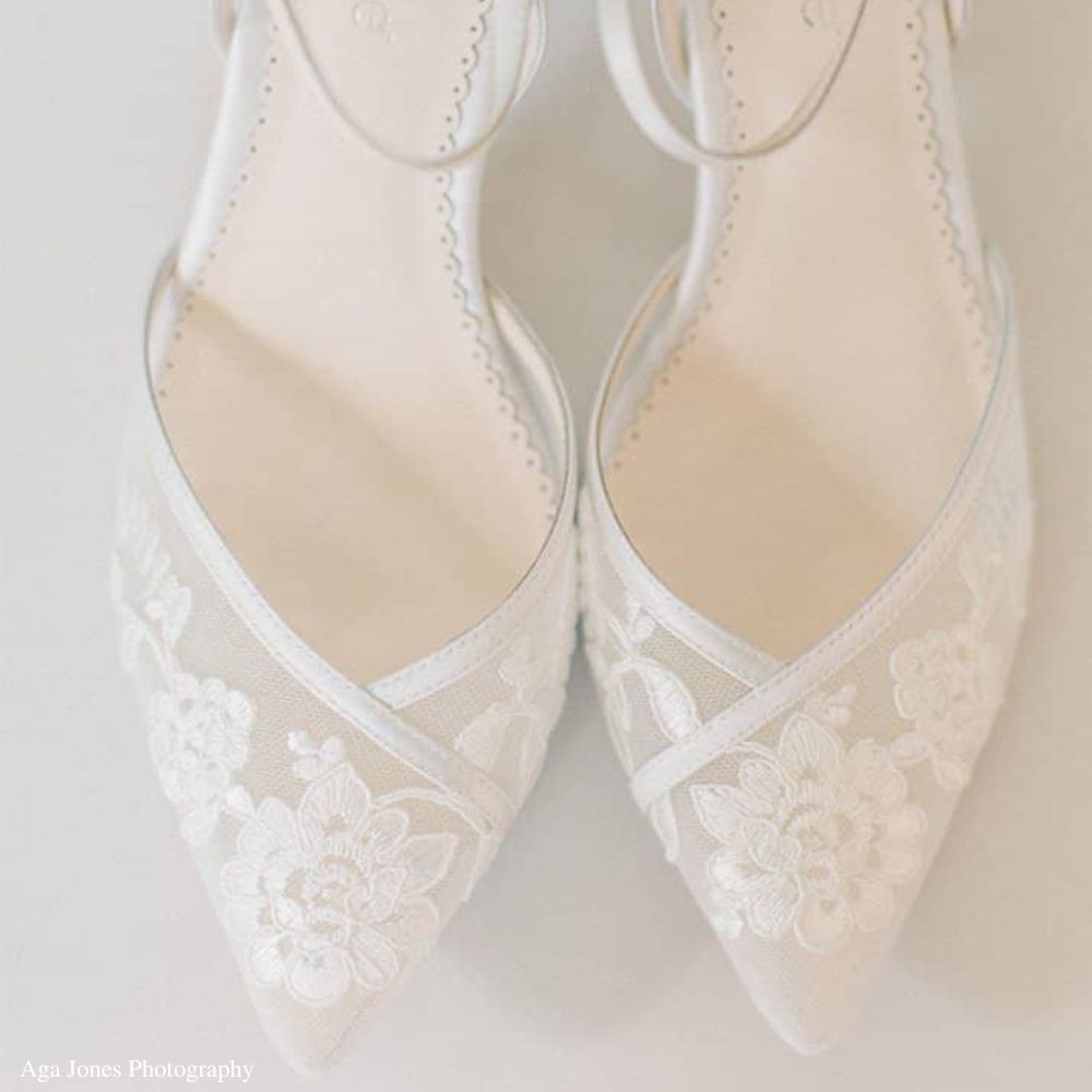 Ivory Lace Wedding Shoes Low Heel | Mother Of The Bride Low Heels –  Beautifully Handmade UK