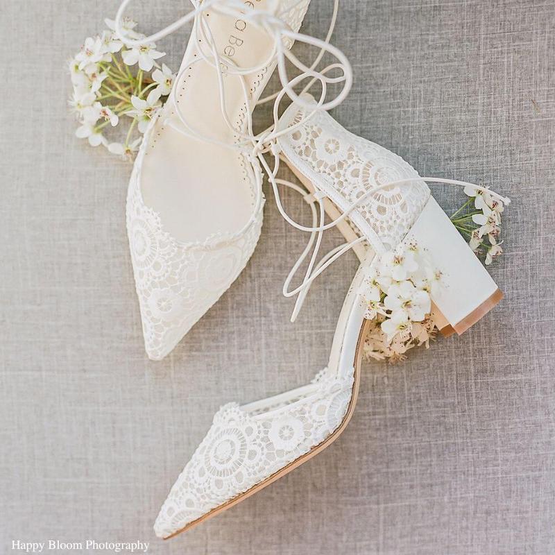 Amazon.com | ELEGANTPARK HC2201 Wedding Shoes for Bride Ivory Bridal Pumps  Low Heel Block Chunky Shoes for Women Pointed Toe Cross Strap Satin Evening  Party Dress Shoes US 6 | Pumps