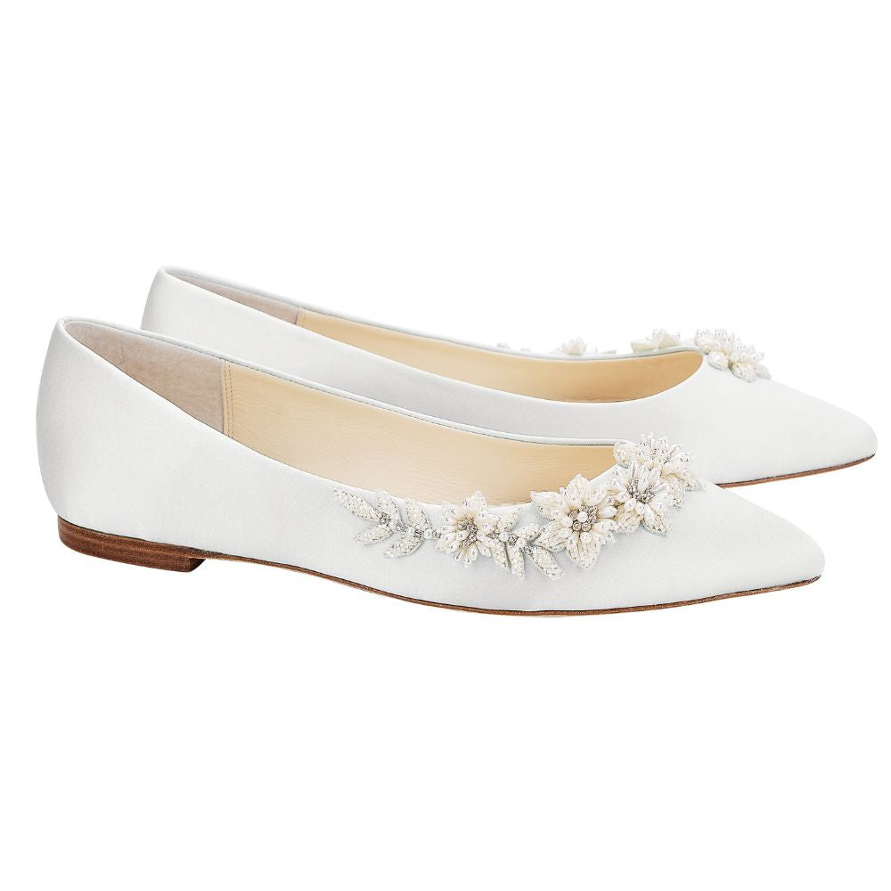 Daisy Wedding 3D Floral Pearl Wedding Flats