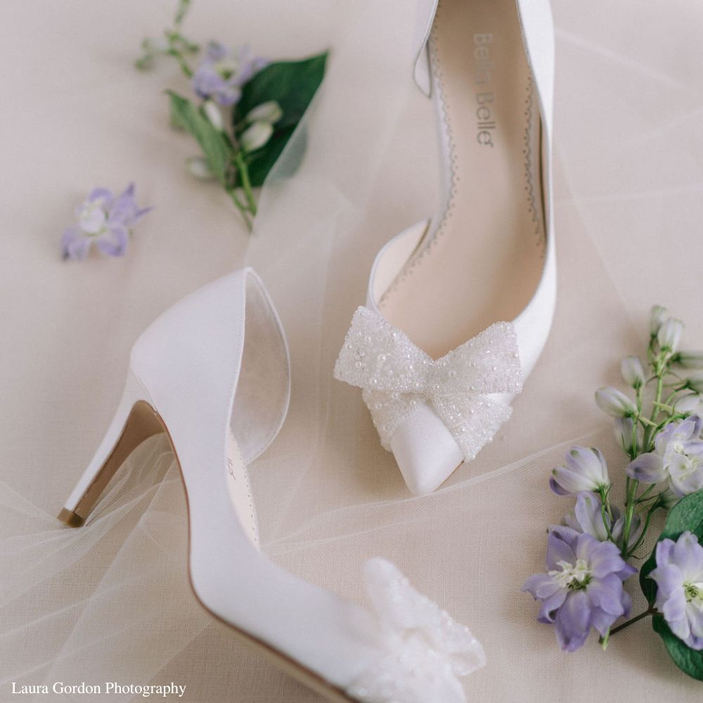 Ivory D'Orsay Wedding Heels with Bow