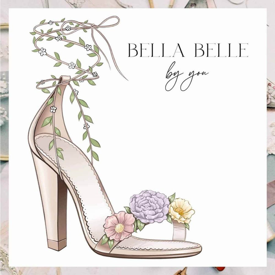 Bella Belle Shoes Eden Blush Block Heels with 3D Flowers