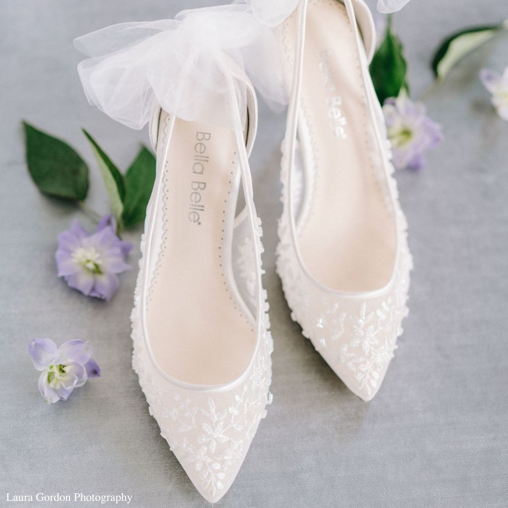 Abbie Ivory | Wedding shoes low heel, Wedding heels, Bridal flats