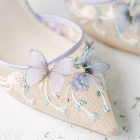Butterfly Shoes Light Blue Butterfly Heels Bella Belle Eliza Blue