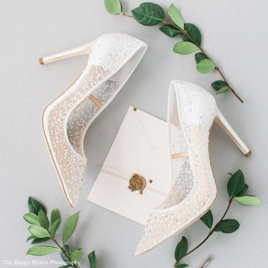 Bella Belle Shoes Elsa Ivory Sequin Crystal Designer Wedding Shoes