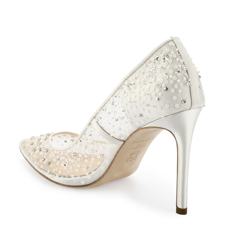Bella Belle Shoes Elsa Ivory Sequin Crystal Designer Wedding Shoes