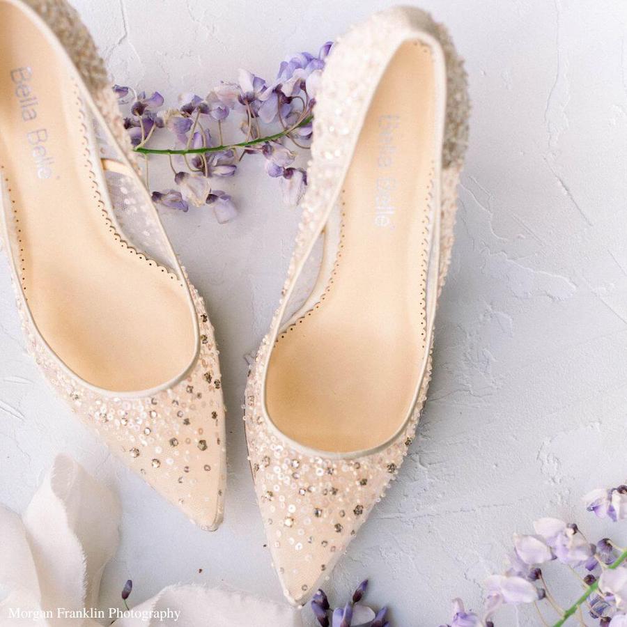 Nude embellished shoes Clearance