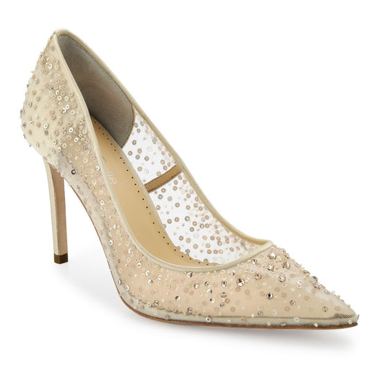 Elsa Crystal Embellished Nude Sparkly Heels Bella Belle