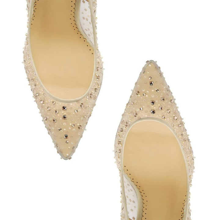 Elsa Crystal Embellished Nude Sparkly Heels