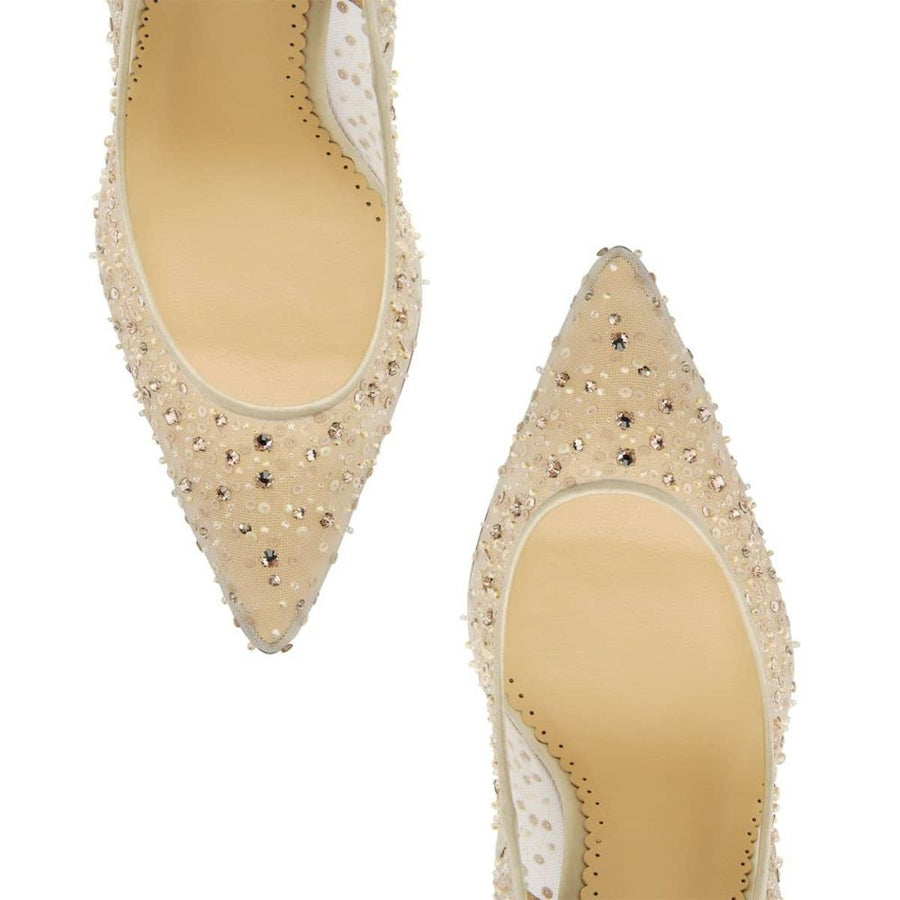 Bella Belle Shoes Elsa Nude Sequin Crystal Illusion Wedding Shoes