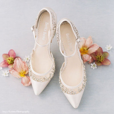 Emma D'Orsay Wedding Shoes - Crystal High Heels For Brides