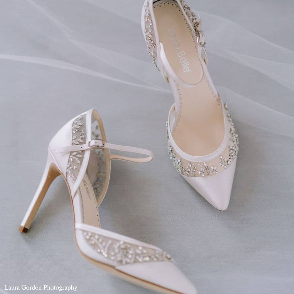Emma D'Orsay Wedding Shoes - Crystal High Heels For Brides