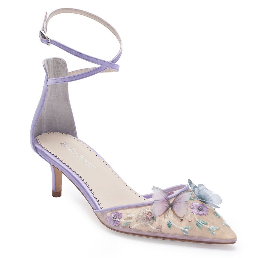 Bella  Belle Shoes Estelle Garden Lavender Low Heel with Butterflies