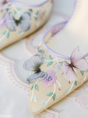 Bella Belle Shoes Eve Lavender Butterfly Heels Garden Party Shoes