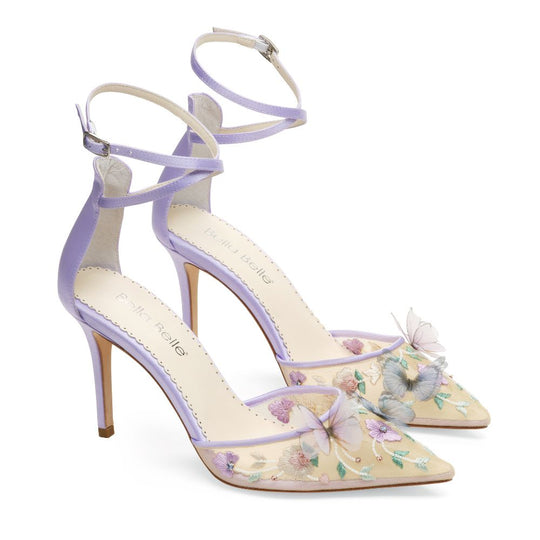 Bella Belle Women's Lavender Wedding / Bridal Shoes - Heels - Butterfly - Size 5.5