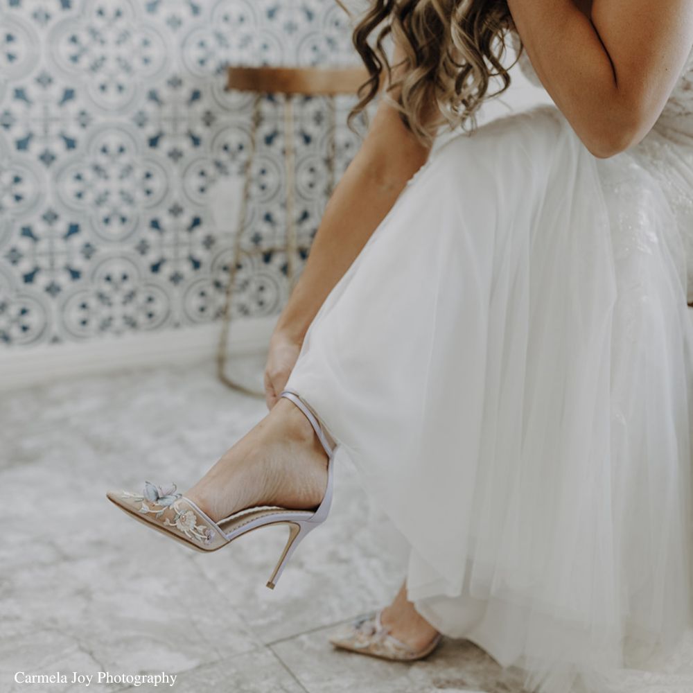 Elegant Purple Satin Wedding Flower Heels Open Toe Lace-up Sandals|FSJshoes