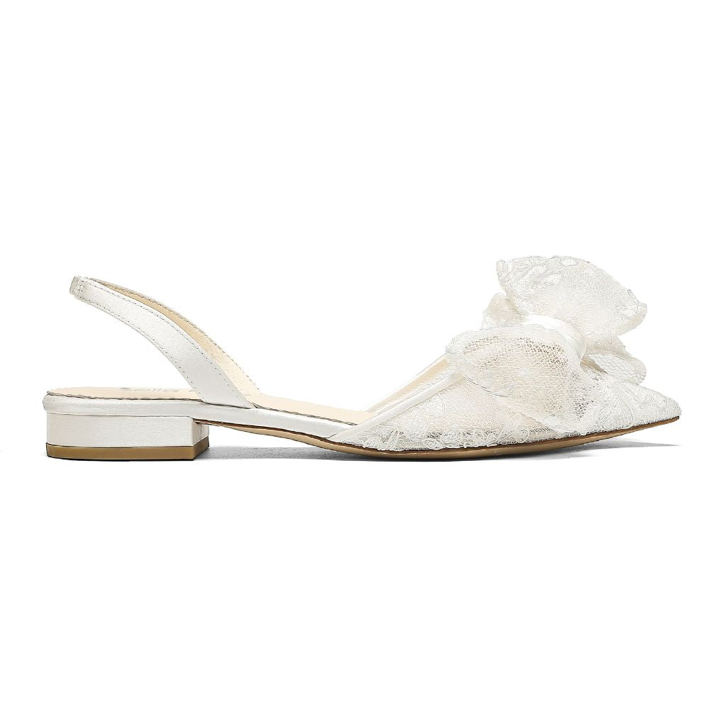 Bella Belle Shoes Fiorella Lace Bow Slingback Flat