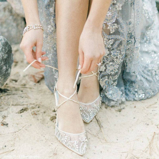 Bella Belle Shoes Florence Embellished Ivory Crystal Wedding Heels