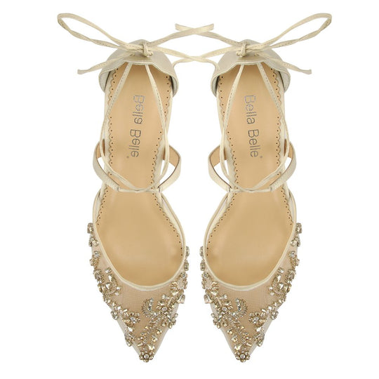 Bella Belle Shoes Frances Jewel Champagne Low Heels