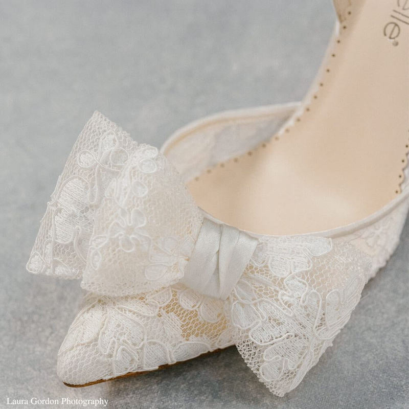 Bella Belle Shoes Francesca Lace Bow Slingback Heel