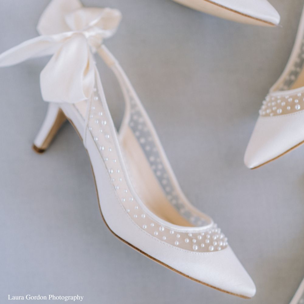 Wedding Shoes Lace Gems Bridal Bridemaid Flat High Low Kitten Heels | eBay
