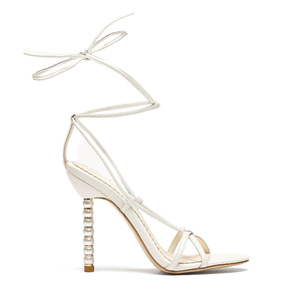Bella Belle Shoes Giada Tie Leg Pearl Strappy Heels