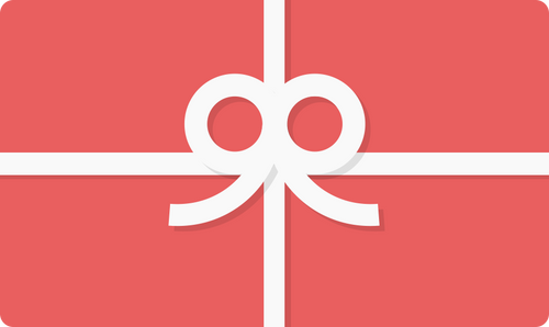 Shoes gift card design with white bow and red ribbon