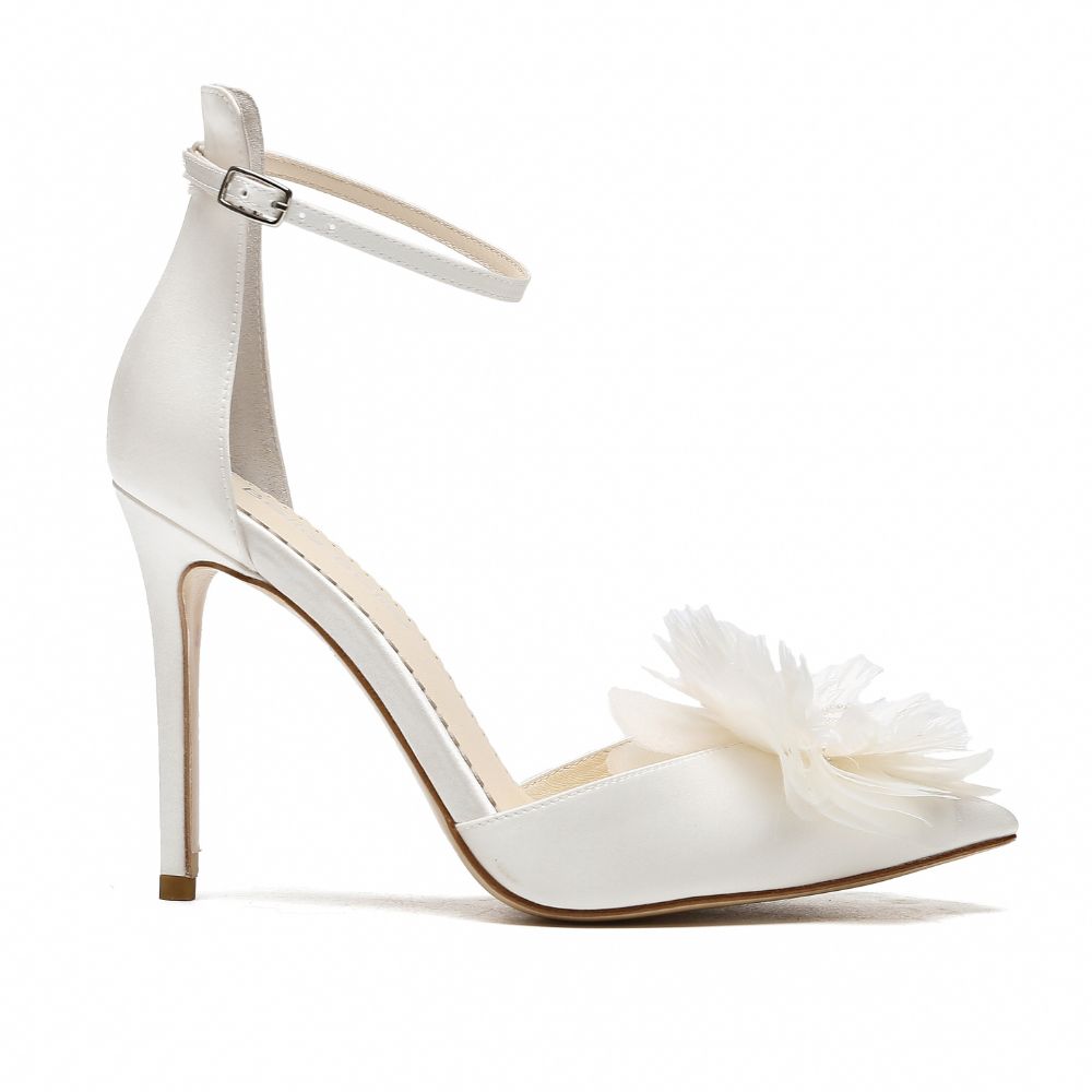 Bella Belle Shoes Harlow Ivory Bridal Flower Heels