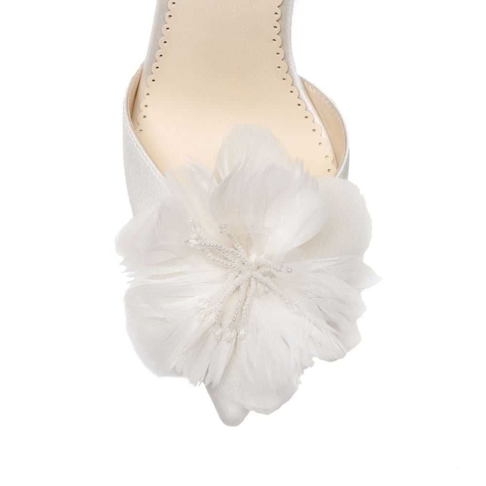 Bella Belle Shoes Harlow Ivory Bridal Flower Heels