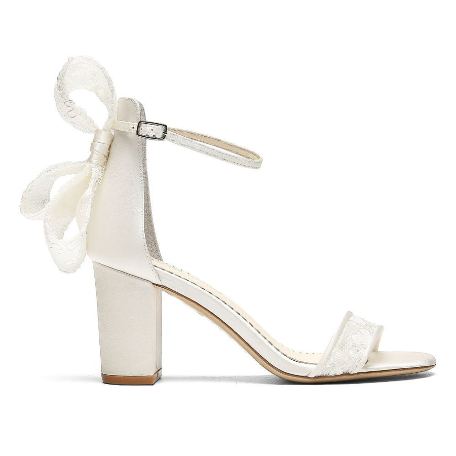 Bella Belle Shoes Laurie Lace Bow Block Heel