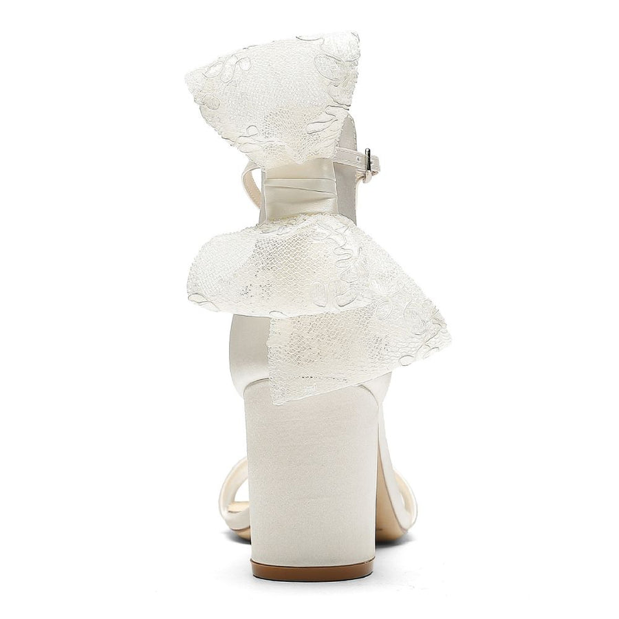 Bella Belle Shoes Laurie Lace Bow Block Heel